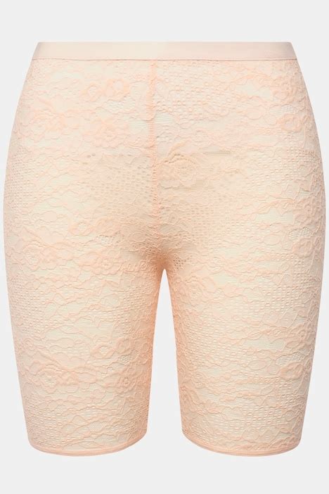 Sheer Lace Bike Shorts Light Apricot Ulla Popken