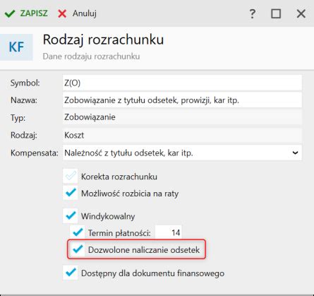 InsERT nexo Jak ustawić czy do danego rodzaju rozrachunku mogą być