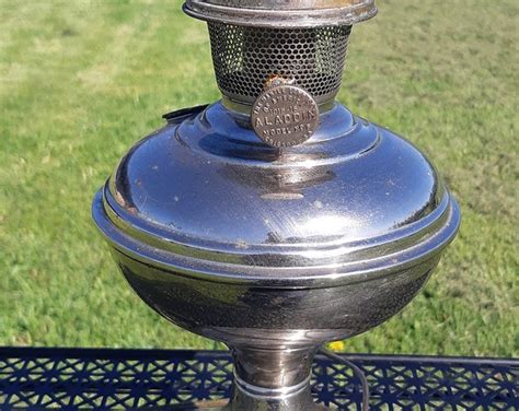 Antique Aladdin Model 6 Electrified Nickel Oil Lamp Etsy