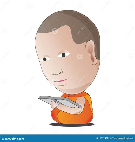 The Monk Is Reading A Book Illustration Royalty Free Stock Image