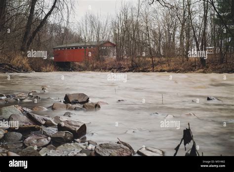 Everett Covered Bridge Stock Photo Alamy