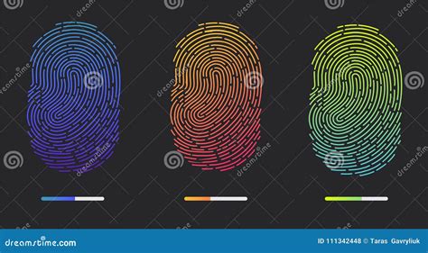 Fingerprints Of Different Colors Stock Vector Illustration Of