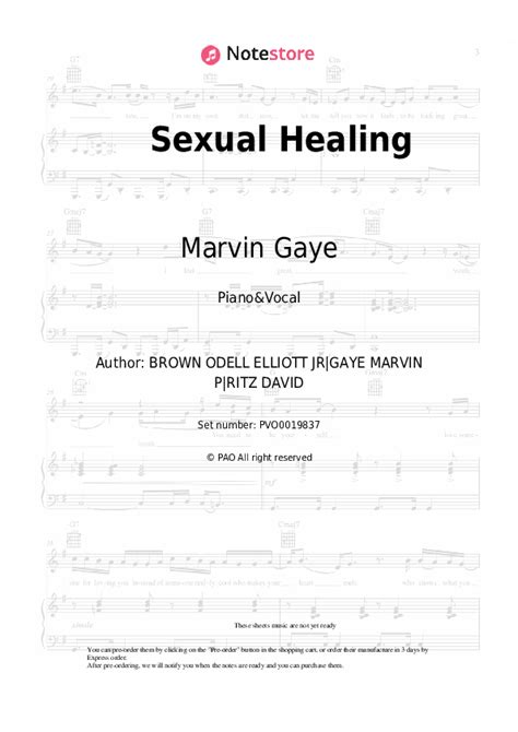 Sexual Healing Piano Sheet Music And Voice Marvin Gaye In Note Store