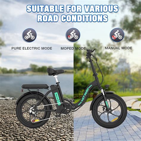 Hitway E Bike Elektrische Fiets Inch Fat Tire E Bicycle Vouwfiets