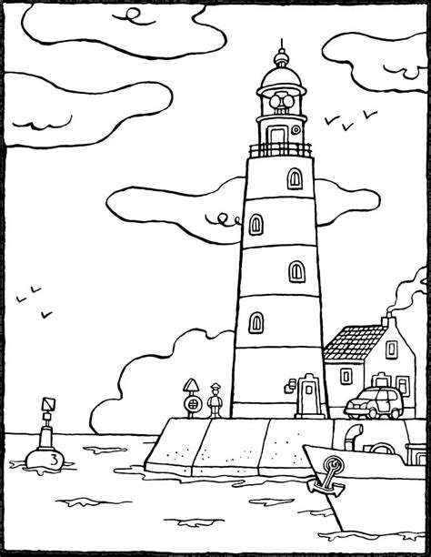 Coloriage Phare Antique télécharger et imprimer gratuit sur