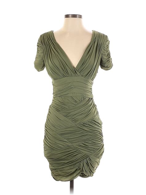 Halston Heritage Solid Green Cocktail Dress Size S 77 Off Thredup