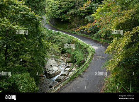 Walking The Hiking Road Following The Nakasendo Trail Between Tsumago