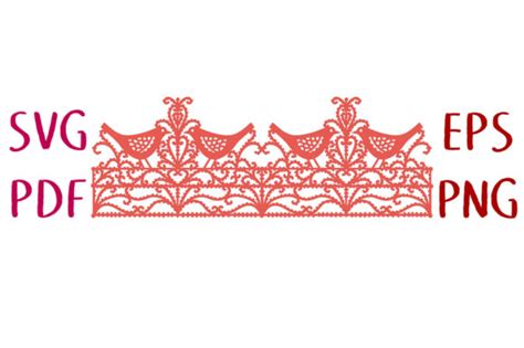 Bird Lace Repeating Border Svg Cut File Graphic By Nic Squirrell