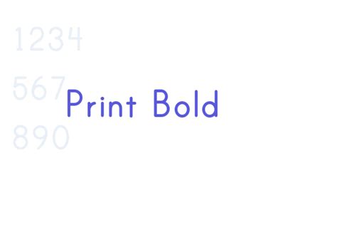 Print Bold - Font Free Download