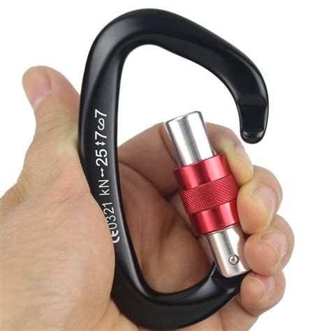 Custom Quick Release Screw Lock D Shaped Kn Carabiner Aluminum For