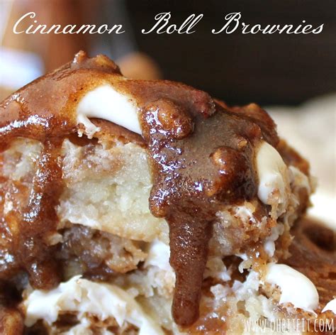 Cinnamon Roll Brownies Oh Bite It