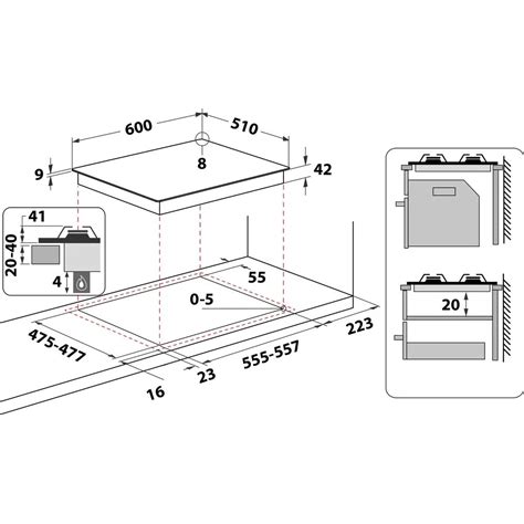 Piano Cottura Da Incasso A Gas 60 Cm 4 Fuochi Direct Flame Inox Griglie