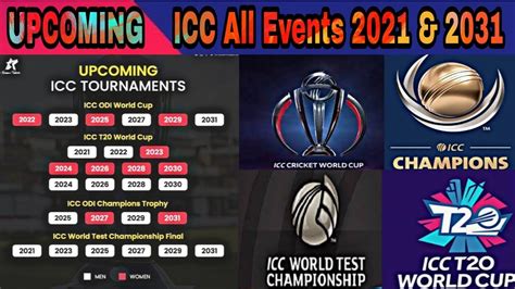 ICC Upcoming Tournament 2021 2031 ICC Tournament Every Year For The