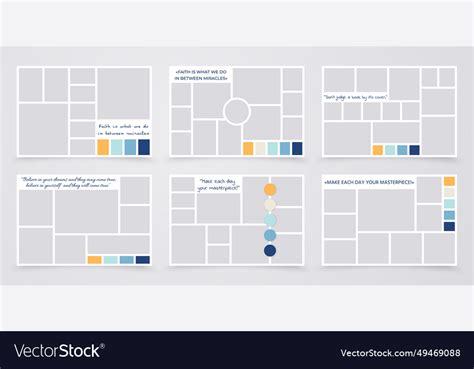 Photo Collage Grid Mood Board Template Royalty Free Vector