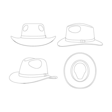 Sombrero de ala ancha de fedora de plantilla ilustración vectorial