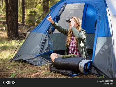 Blonde Camper Looking Image Photo Free Trial Bigstock
