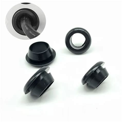 Black Mm Mm Silicone Rubber Snap On Grommet Hole Plugs End Caps