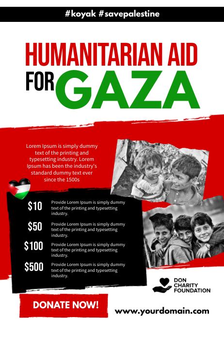 Humanitarian Aid For Gaza Poster Template Postermywall