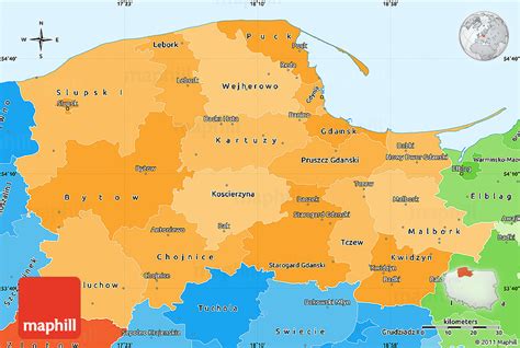 Political Shades Simple Map Of Pomorskie