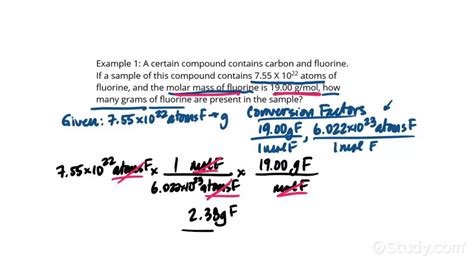 Interconverting Number Of Atoms And Mass Of Compound Chemistry