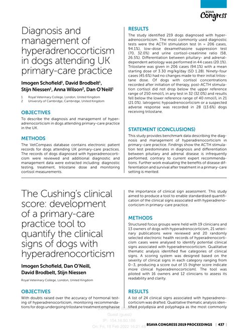Pdf Diagnosis And Management Of Hyperadrenocorticism In Dogs