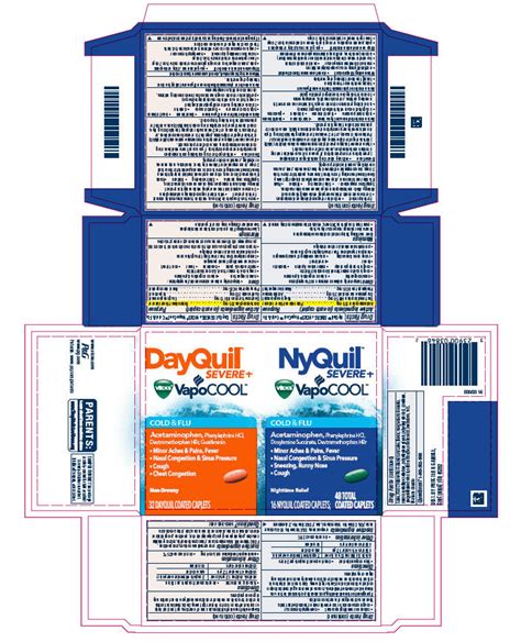 Dayquil And Nyquil Severe Plus Vicks Vapocool Cold And Flu Acetaminophen Phenylephrine