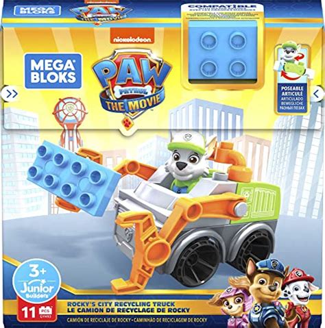 Mega Bloks PAW Patrol Rocky S City Recycling Truck Building Toys For