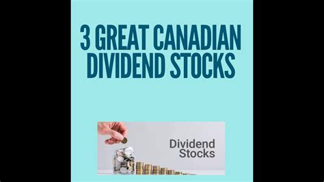 The 3 Best Canadian Dividend Stocks Youtube