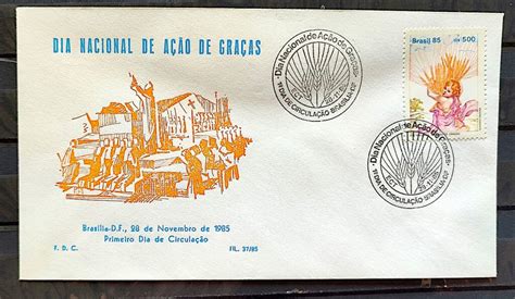 Envelope PVT FIL 037 1985 Dia De Acao De Gracas CBC Brasilia