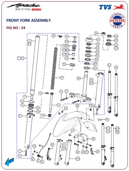 TVS Apache RTR 160 Front Fork Assembly Reliable Autoexpo New Delhi