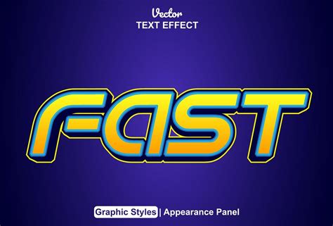 Fast Text Effect With Graphic Style And Editable 17654358 Vector Art