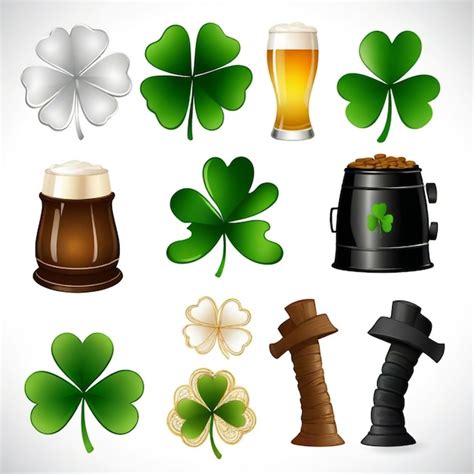 Premium Vector Irish Vector Set White Background Isolated