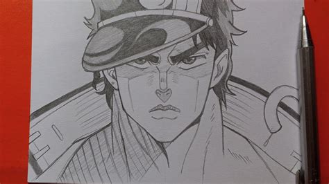 Anime Drawing How To Draw Jotaro Kujo From Jojo S Bizarre Step By Step