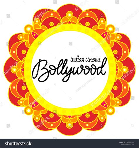 Bollywood Indian Cinema Movie Banner Logotype Stock Vector Royalty