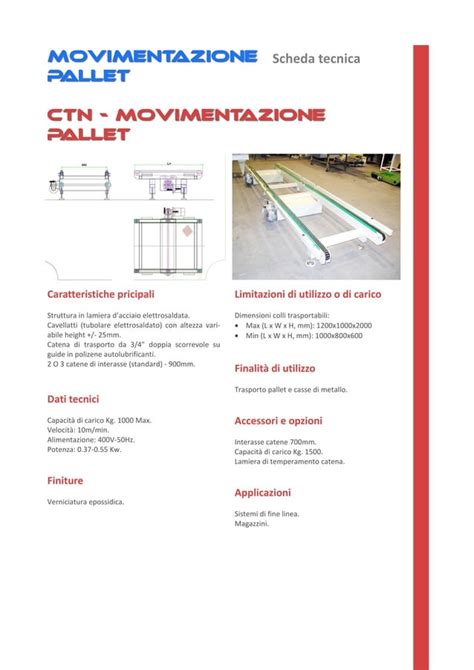 Sistema Di Movimentazione E Sollevamento Pallet PDF