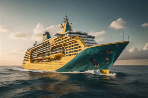 Cruise Ship In The Sea Generative Ai Stock Image Image Of Journey