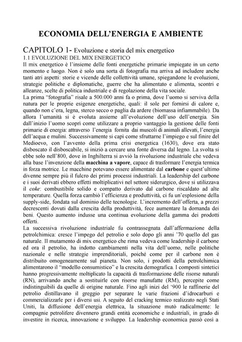 Obiettivo Sostenibilità riassunto ECONOMIA DELLENERGIA E AMBIENTE