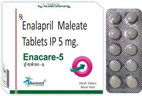 Enalapril Maleate Ip 5mg Pack Size 20x10 Rs 32 Tablet Care