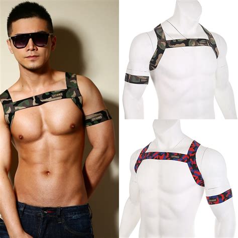 Sexy Men Harness Lingerie Chest Strap Costume Elastic Hollow Out Shoulder Straps Night Club