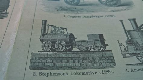 1894 Vintage Locomotives Lithograph Illustration