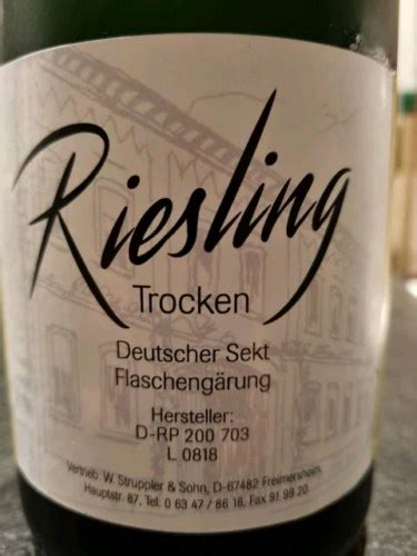 W Struppler Sohn Riesling Sekt Trocken Vivino US