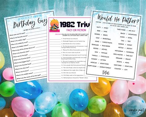 Adult Birthday Party Game Bundle 40th Birthday Born In Etsy