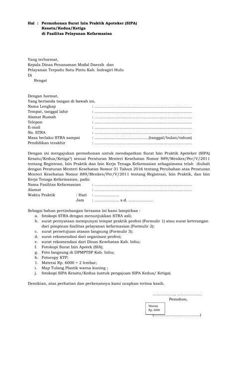 Contoh Permohonan Surat Izin Apotek Delinewstv
