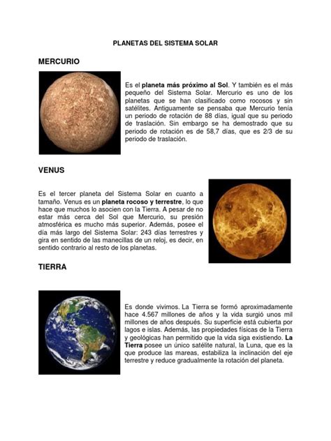 Planetas Del Sistema Solar Conceptos Pdf Plutón Planetas