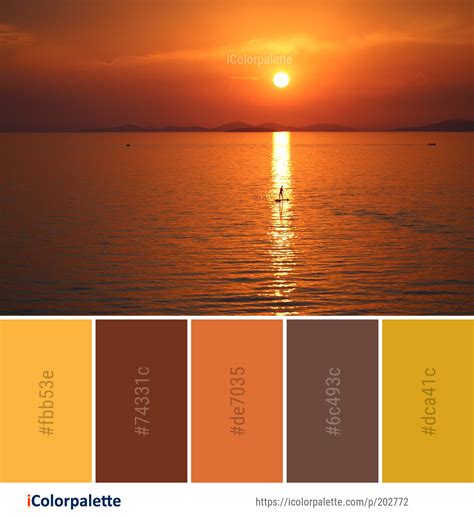 Color Palette Ideas from Afterglow Horizon Sunset Image | iColorpalette