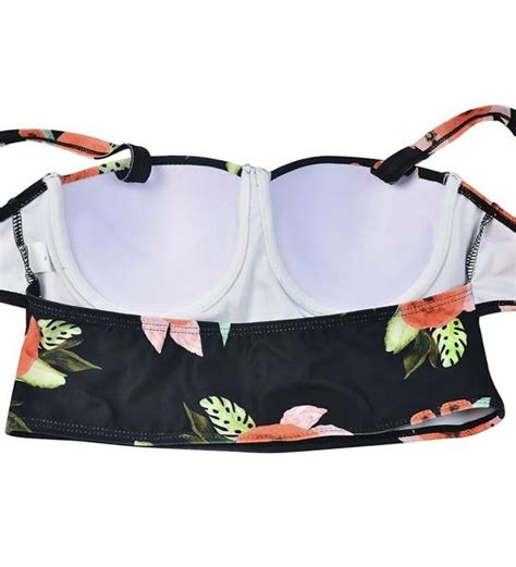 High Waisted Bathing Suit Two Piece Swimsuit For Women Bikini Set Vintage Swimwear Floral