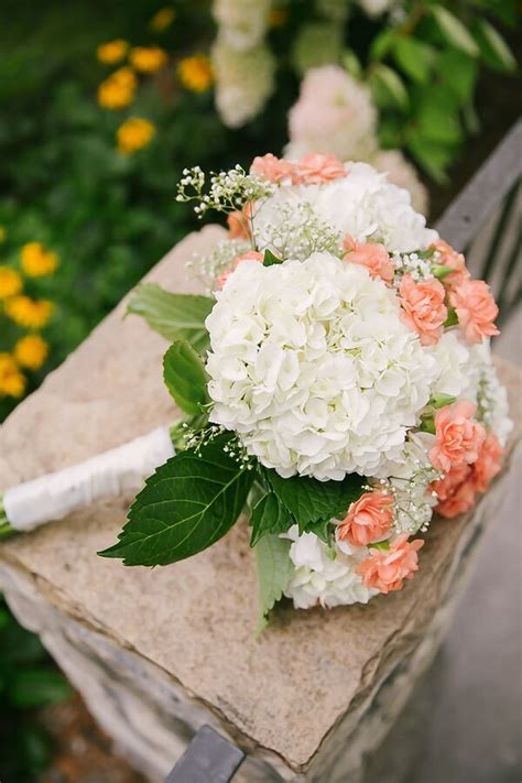 Hydrangea Carnation And Babys Breath Centerpiece