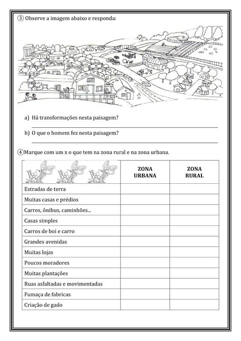 Zona Rural E Urbana Atividades Sobre Zona Rural E Urbana Artofit