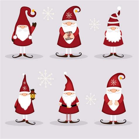 Premium Vector Christmas Gnomes Collection