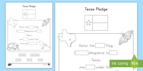 Texas Pledge Cut And Paste Activity Teacher Made